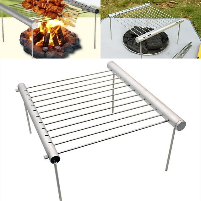 EH-LIFE Tragbarer Mini-Pocket-Grill aus Edelstahl in Silber - Bild 1