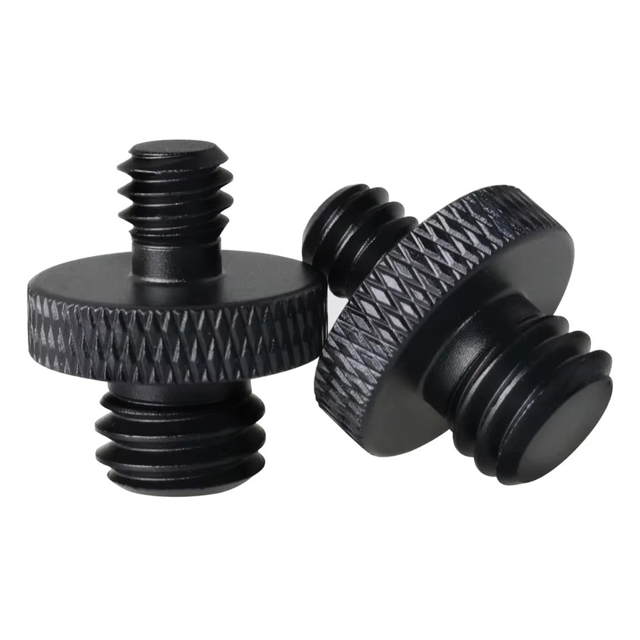 EXSKOF Stativschraubenadapter 3/8 Zoll Stecker auf 1/4 Zoll Außengewinde in Schwarz als Doppelkopfbolzen-Konverter für Kamerahalterungen, Licht und Einbeinstative - Bild 4