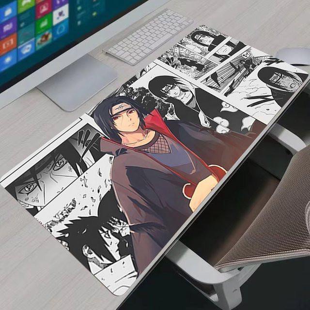 Bandai Anime Gamer Mauspad XXL Naruto Uchiha Itachi Sasuke Schreibtischunterlage Schwarz Multicolour - Bild 1