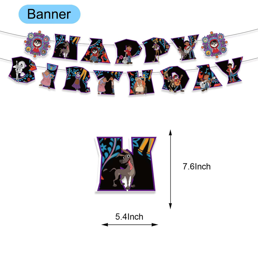 Disney Coco Thema Party Dekoration Set mit Luftballons, Banner und Kuchenaufsatz in Mehrfarbig - Bild 4