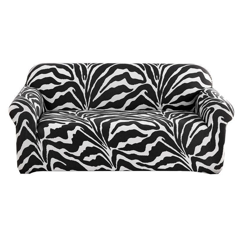 Ausziehbares 1-Sitzer Wohnsofa mit Zebra-Muster in Multicolour, elastisches Polyester-Material, Breite: 90-140 cm - Bild 4