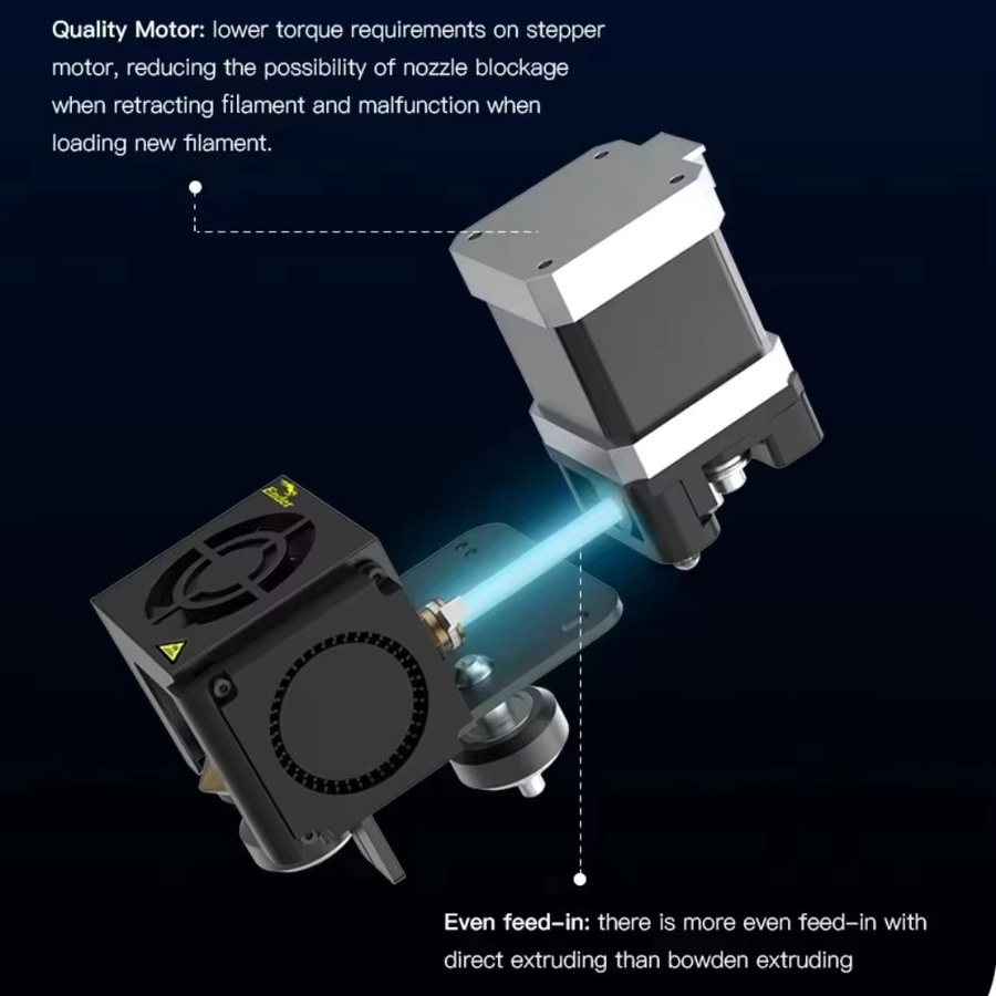 Creality Direct Drive Extruder Kit für Ender 3 und Ender 3 Pro in Schwarz mit verbessertem 42-40 Schrittmotor und Hotend für 1,75mm FDM-Drucker - Bild 2