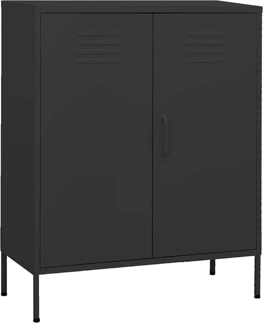 DELUKE Sideboard KEVI Metallschrank in Anthrazit mit Regalböden, B/T/H: 80 x 35 x 101,5 cm - Bild 1