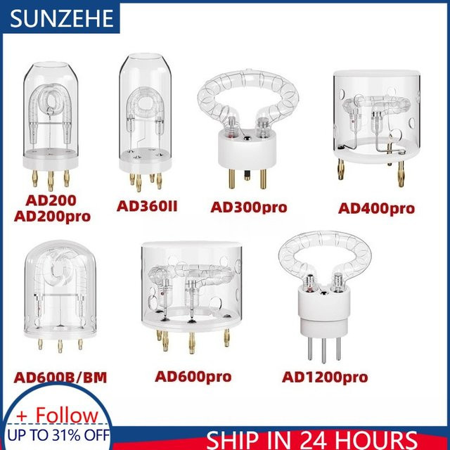 Godox Blitzlampenrohr transparent für AD200 AD200pro AD300pro AD360II AD400pro AD600 AD600pro AD1200pro AR400 als Reparaturersatz - Bild 1