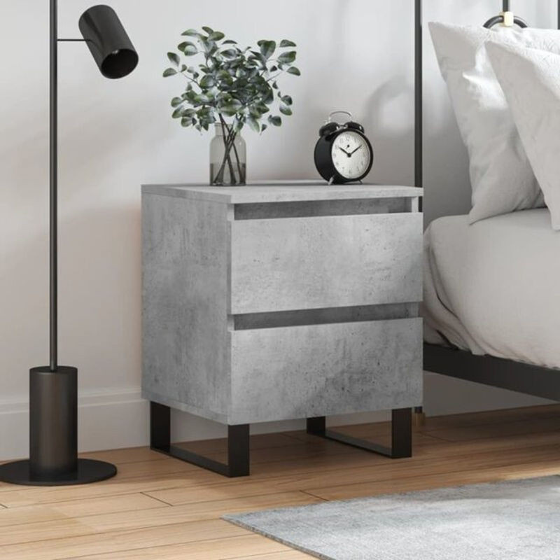 Moderner Nachttisch Vidaxl in Grau aus Holzwerkstoff und Metall, B/T/H: 40 x 35 x 50 cm - Bild 1