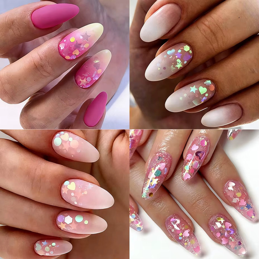 Full Beauty Nagelpailletten, Rosa, Schimmernd, 12er-Set - Bild 6