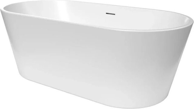 Swiss Aqua Technologies Freistehende Badewanne aus Acryl in Weiß mit Siphon und Füßen, B/T/H: 170 x 80 x 58,5 cm, Volumen: 268 l - Bild 1