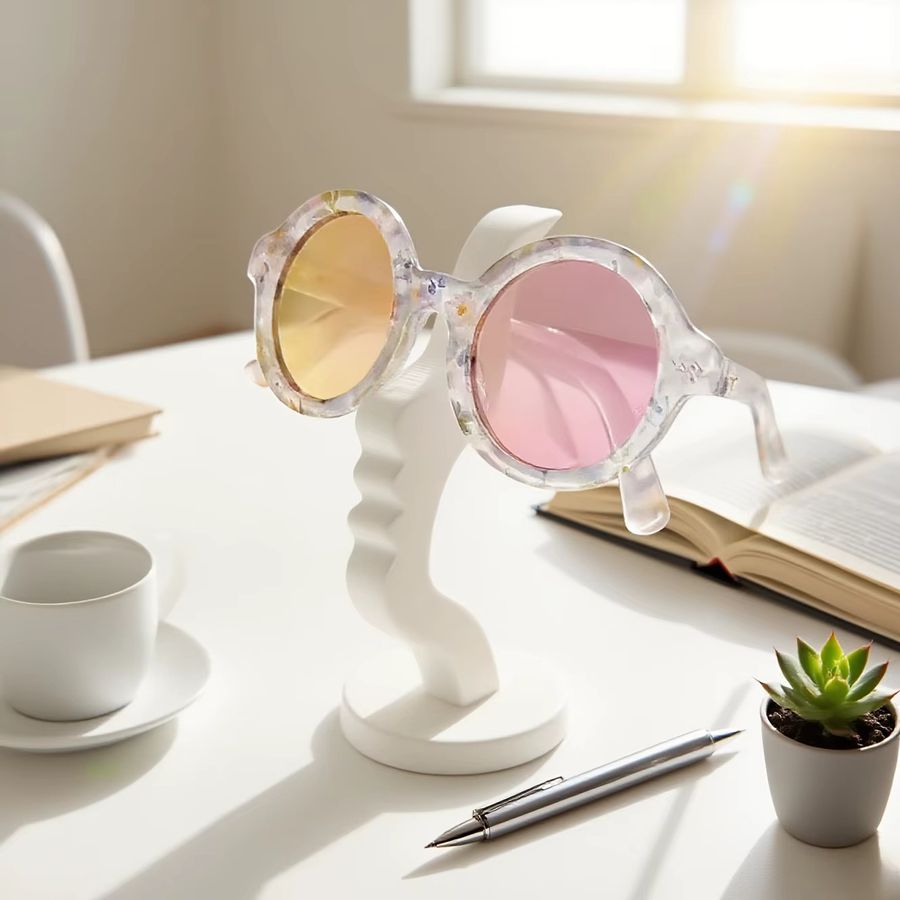Minimalistischer Brillenhalter mit Gesicht von DUTRIEUX in Schwarz aus Kunststoff - Bild 1