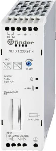 Finder 78.1D.1.230.2414 Hutschienen-Netzteil DIN-Rail 24 V/DC 5.4A 130W in Weiß - Bild 1
