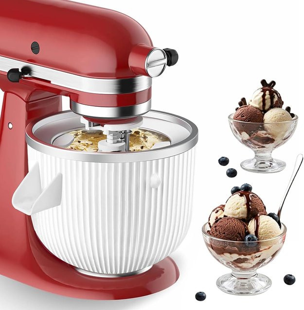 KitchenAid Eiscreme-Aufsatz für Kids Standmixer, passend für 4,5/5QT & 6QT Modelle, 2 Quart Frozen Yogurt Sorbet Gelato Maker - Bild 1