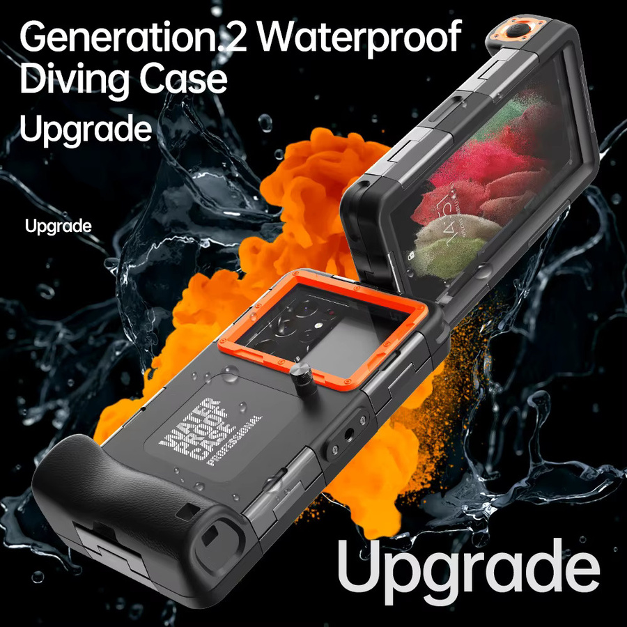 RIGTFKY Wasserdichte Handyhülle Universal für bis zu 6,9 Zoll, Schwarz, Unterwasser Schutzhülle für professionelles Tauchen bis 15m - Bild 2
