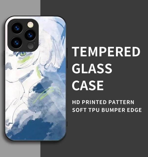 Schutzhülle mit Meeresmotiv aus gehärtetem Glas und TPU für iPhone oder Samsung Galaxy M54 5G in Blau von shawnmyle - Bild 1