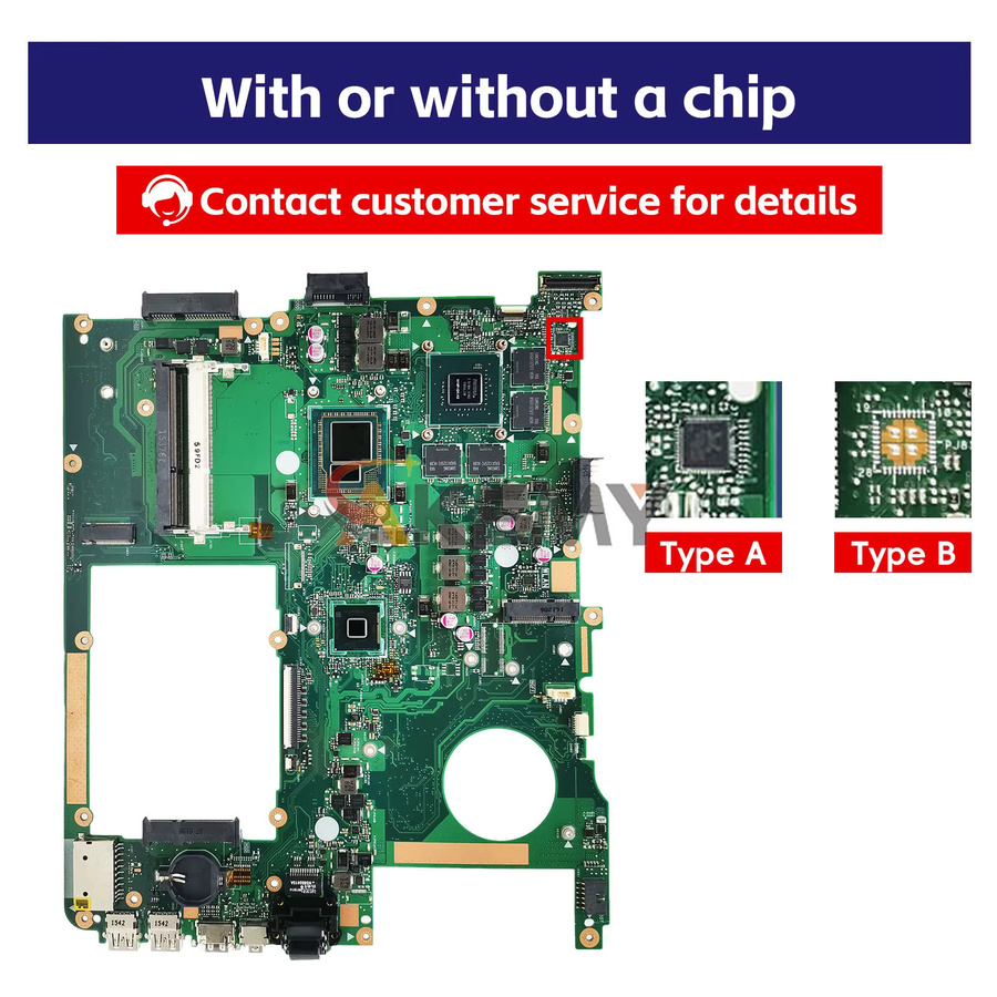 Asus ROG Laptop-Mainboard G771JM mit i5 oder i7 CPU für Modelle G771J N751JX GL771JM GL771JW N751JK G771JW - Bild 2