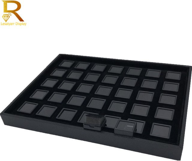 Lesaiyarr Aufbewahrungsbox, quadratisch, weiß, schwarzer Stein, Unisex - Bild 1