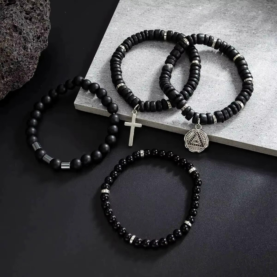 KunJoe Armband, Holz, Perle, Schwarz, Herren - Bild 4