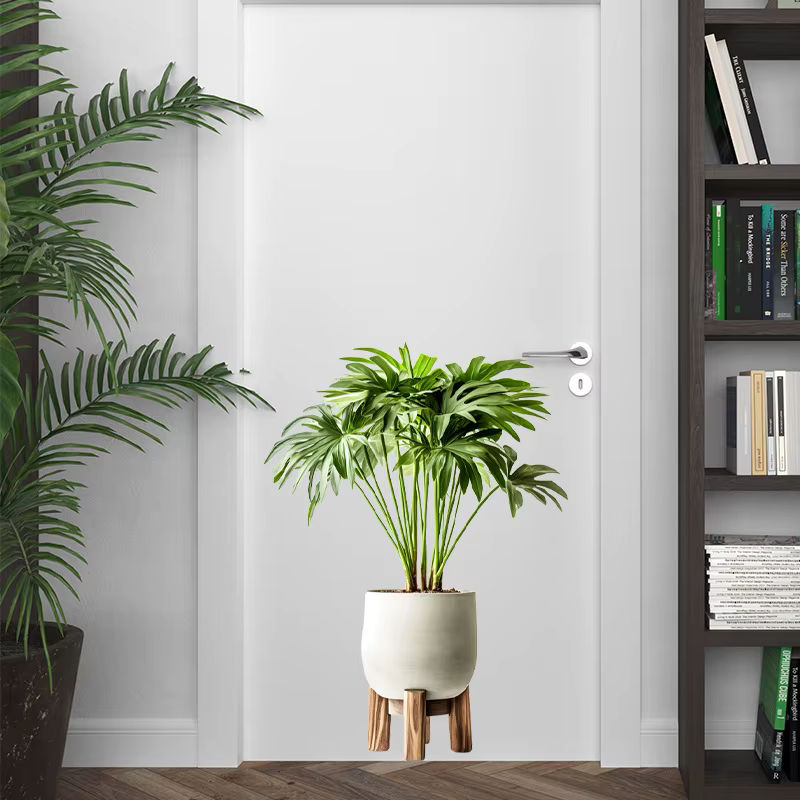 Dekorative 3D-Wandaufkleber mit grünem Blumentopf-Design, wasserfeste Vinyl-Tapete für Wohnzimmer, Büro und Badezimmer, B/H: 54,4 x 29,5 cm - Bild 2