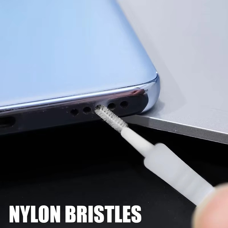 Reinigungsset für Handy-Ladeanschlüsse mit Reinigungsbürste für iPhone, Samsung und Xiaomi, USB-C und iOS, Farbe: Weiß - Bild 2