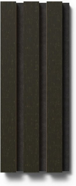 Denpanels Akustikpaneel Muster Eiche Schwarz Geölt in Braun und Schwarz aus MDF mit Filz, Breite: 29,5 cm, Höhe: 15 cm - Bild 1