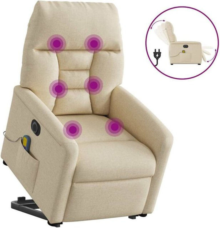 Elektrischer Massagesessel mit Aufstehhilfe von vidaxl in Beige aus Stoff - Bild 1