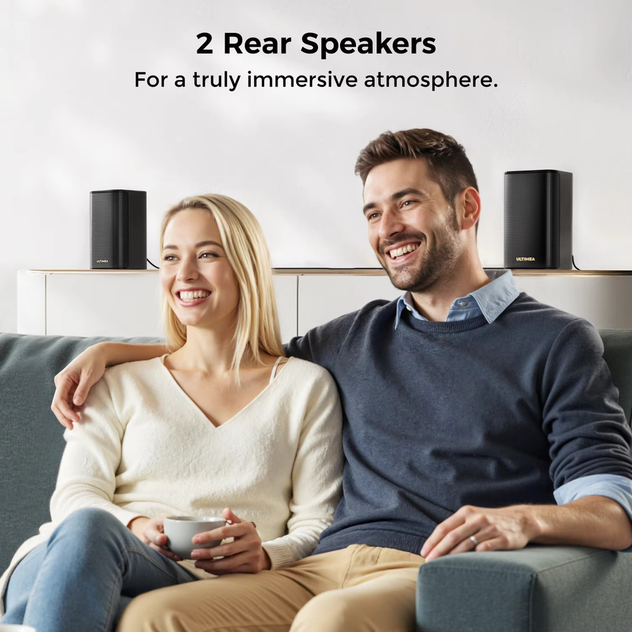 ULTIMEA 460W 5.1.2-Kanal Soundbar mit Dolby Atmos Heimkinosystem in Schwarz mit 2 Surround-Lautsprechern und App-Steuerung - Bild 5