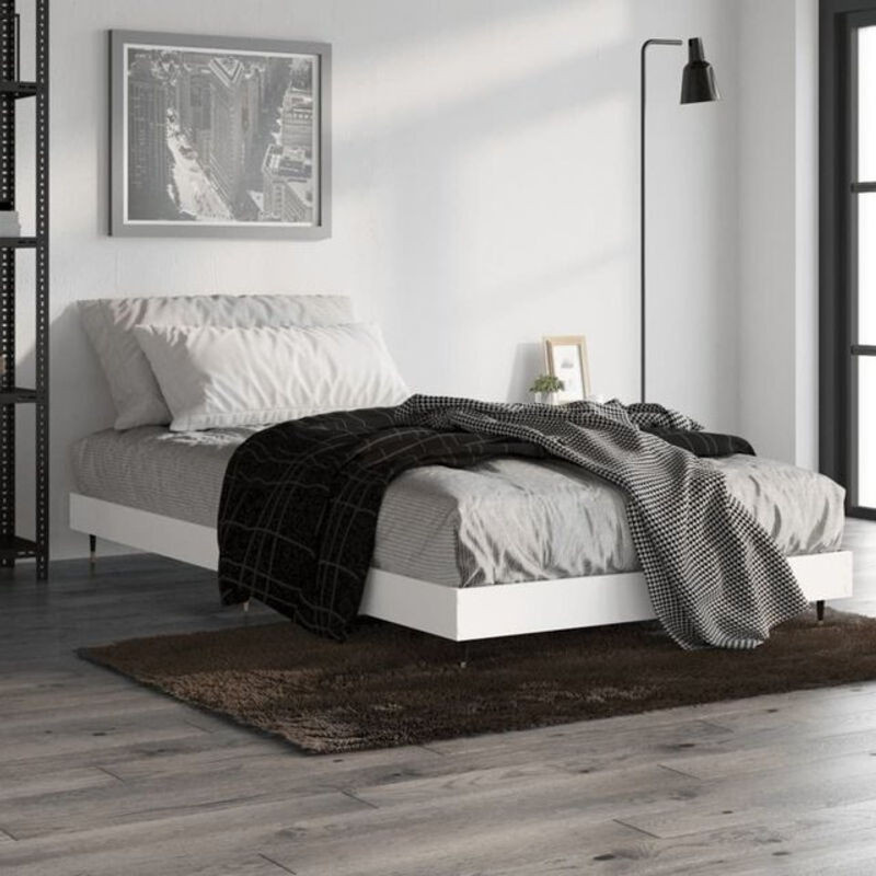 Vidaxl Einzelbett Bettgestell aus Holzwerkstoff in Weiß B/T/H: 90 x 200 cm - Bild 1
