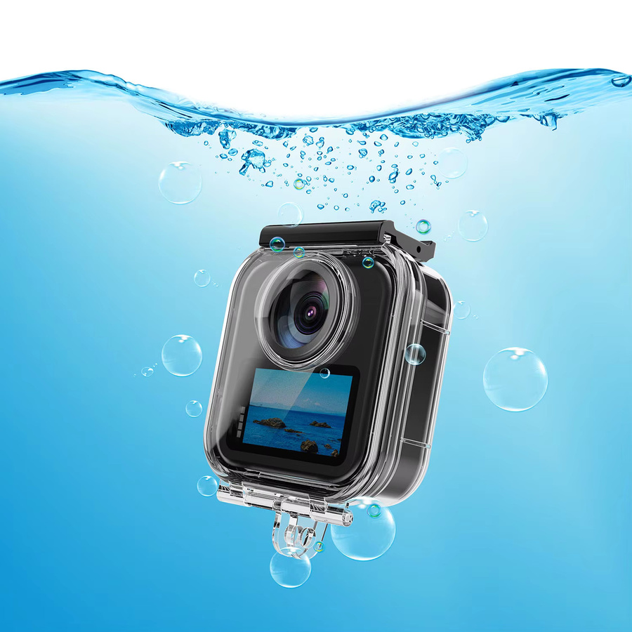 Wasserdichtes Gehäuse für GoPro Max 2, transparentes Unterwasser-Tauchgehäuse mit Anti-Drop-Schutz - Bild 2