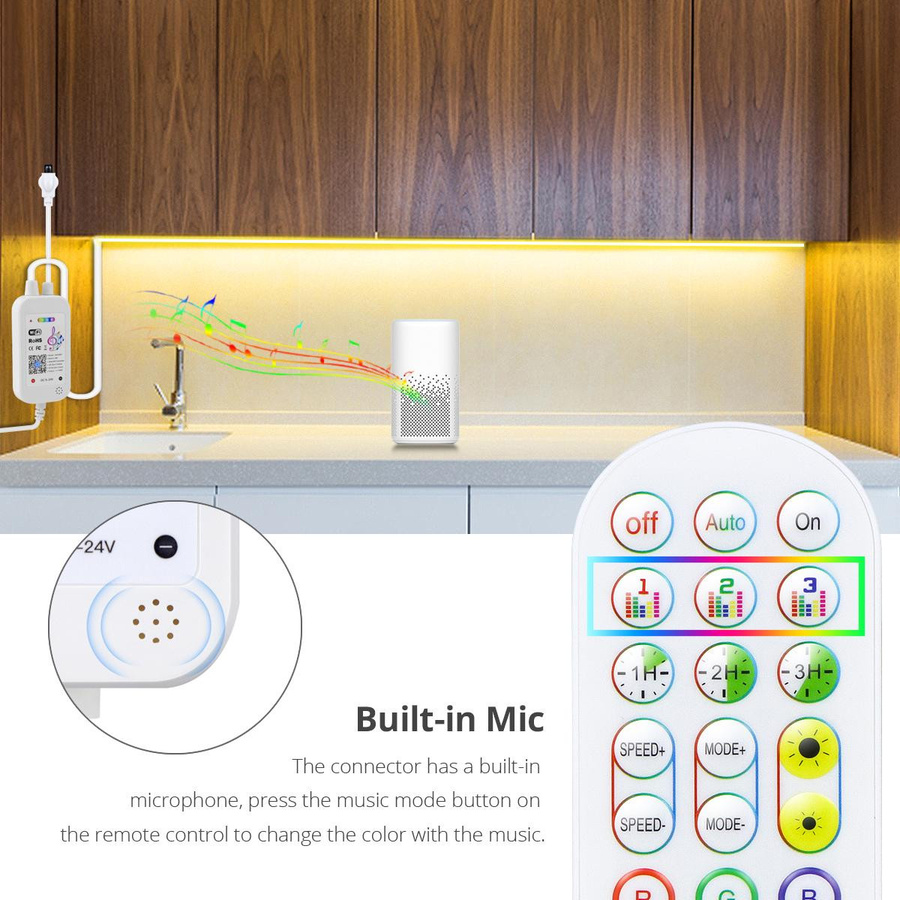MALITAI Tuya Smart Life WiFi LED-Neonlichtstreifen RGB, bunt, 1m, mit EU-Stecker und Clips, kompatibel mit Alexa und Google Home - Bild 5