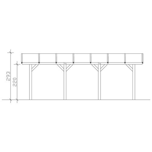 SKANHOLZ Carport Franken, farbbehandelt, grau, B/T: 376 x 755 cm, Firsthöhe: 293 cm - Bild 2