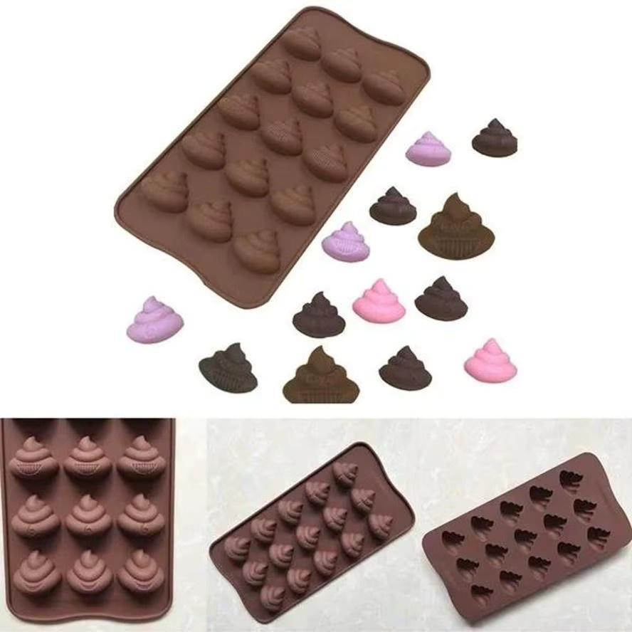 Silikonbackform in Kot-Form für Pralinen und Jello, braun - Bild 3