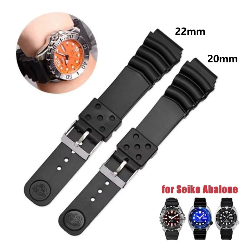 JBAILI Uhrenarmband Kautschuk, Schwarz, Unisex, 20mm/22mm - Bild 3
