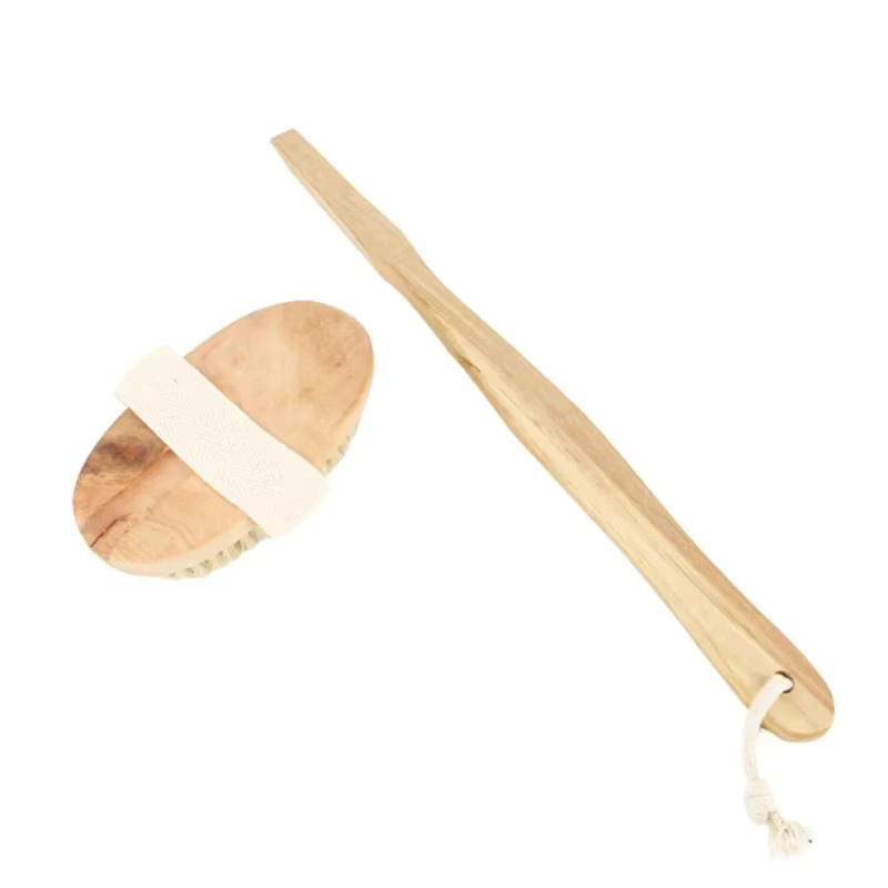 Holzbürste mit langem Griff, Rückenbürste und abnehmbarer Handbürste, Unisex - Bild 4