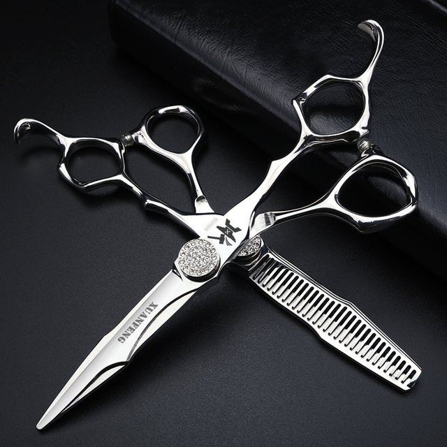 XUAN FENG Friseurschere, Schneide- und Effilierschere, 15,2 cm, 440C-Stahl - Bild 1