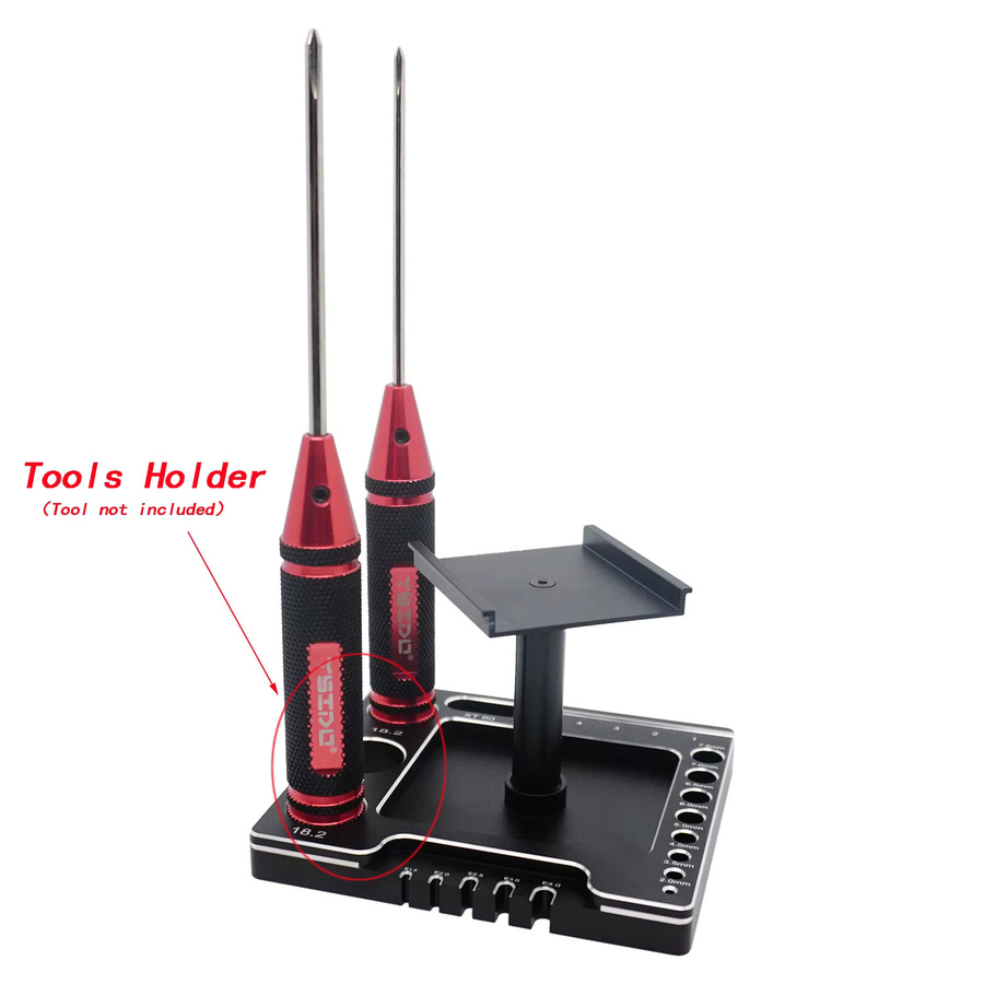 YSIDO RC Auto Werkzeugteile Metall-Arbeitsständer Reparaturstation, Schwarz - Bild 2