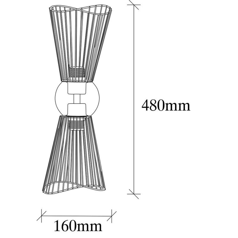 Opviq Wandleuchte Zeyno in Bronze aus Metall mit 2 E27 Fassungen, B/H/T: 16 x 48 x 16 cm - Bild 2