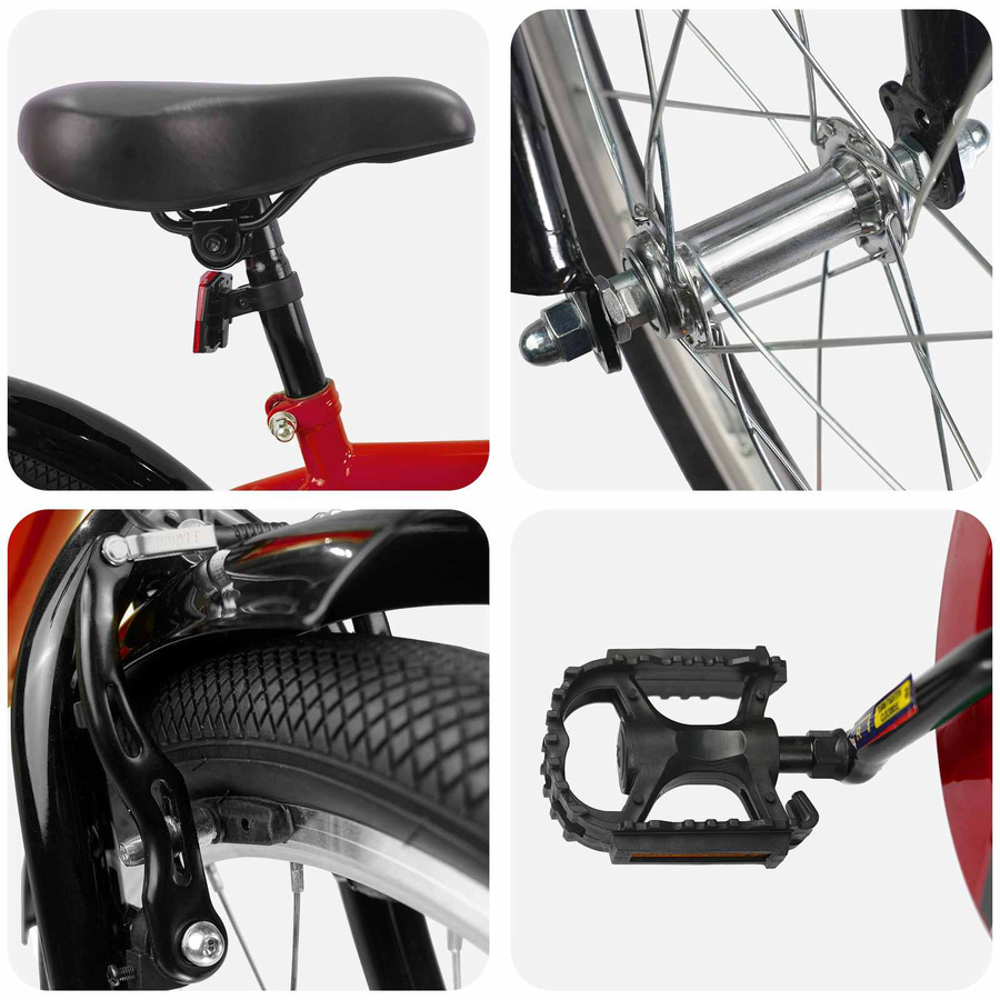 VD Home Furnishing Kinderfahrrad 18 Zoll Rot für Alter 5-7 - Bild 2
