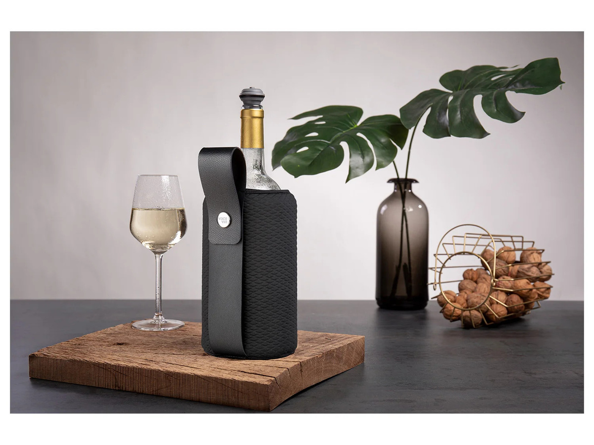 VACU VIN Wein- und Champagnerkühler Artico mit Neoprenhülle und Lederband in Schwarz - Bild 2