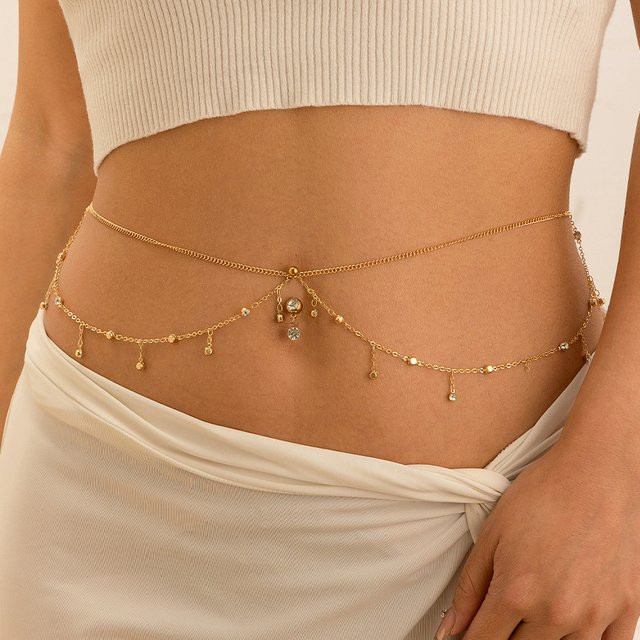Ingemark Bauchkette, Gold, Kristall, Damen - Bild 1