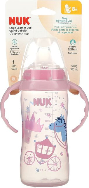 NUK Großer Trinklernbecher mit Soft Spout, Prinzessin, Pink/White, 300 ml - Bild 1