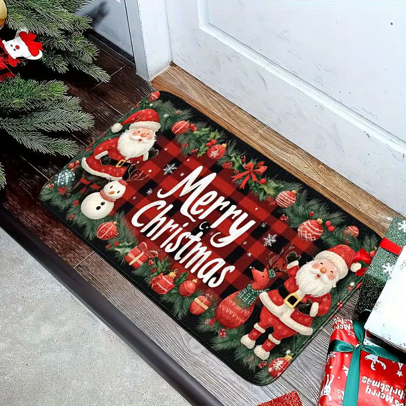 Vikama Weihnachtsmann-Teppich in Multicolor, wasserdichter Teppich für Wohnzimmer und Küche als Weihnachtsdekoration - Bild 2