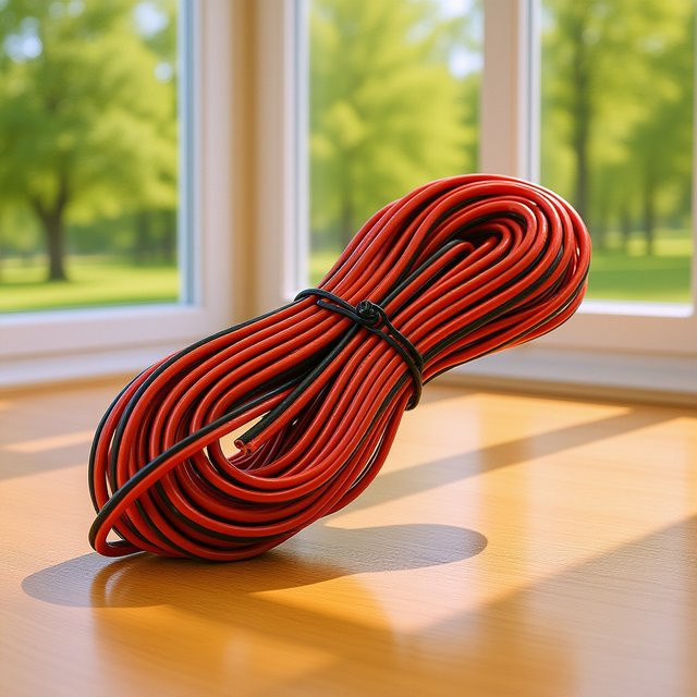 Foxnovo HiFi-Kupferdraht-Audiokabel in Rot, 20 m sauerstofffreies Lautsprecherkabel für Verstärker und DJ-Anwendungen - Bild 1