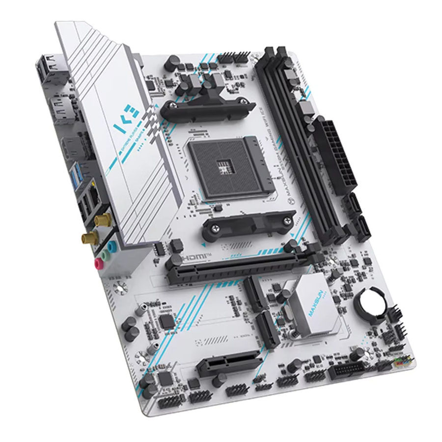 MAXSUN B550M GAMING WIFI ICE Motherboard in Weiß mit AM4 Sockel, DDR4 Support, PCIe 4.0, WiFi 5 und Bluetooth 4.2 - Bild 3