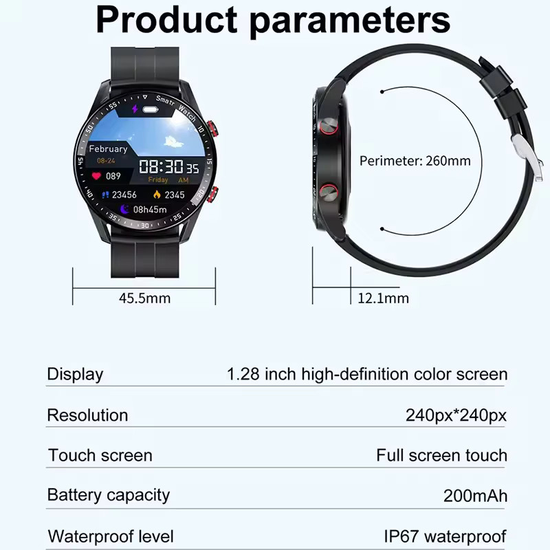Ola Esporte Smartwatch, Bluetooth, Weiß, Herren, Wasserdicht - Bild 5