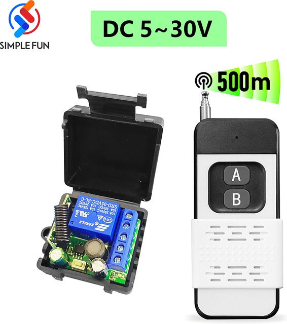 SLMPLEFUN RF 433 MHz Drahtlose Fernbedienung mit 500 m Reichweite, DC 5 V 12 V 24 V 30 V Relais Modul für elektromagnetische Schlösser, Lampen und LED - Bild 1