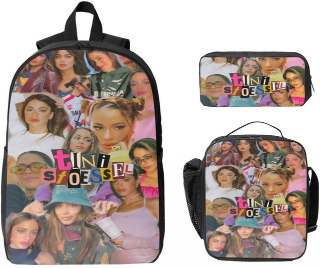 TINI STOESSEL Futtura 3-teiliges Schulset für Kinder mit Rucksack, Federmäppchen und Brotdose in Multicolour - Bild 1