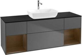 V&B Finion Waschtischunterschrank in Anthrazit Matt mit LED-Beleuchtung und Wandmontage, Breite: 160 cm - Bild 1