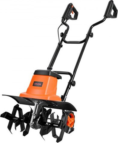 VEVOR Elektro Bodenhacke mit 1500 W Motor, 45 cm Arbeitsbreite und 22 cm Arbeitstiefe, Gartenfräse und Kultivator mit Stahlzinken und klappbarem Führungsholm für die Gartenpflege - Bild 1
