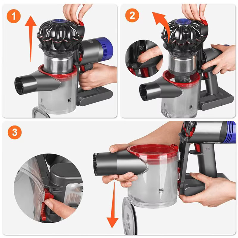 ABKS Ersatz-Staubsammelbehälter für Dyson V7 V8 SV10 SV11 in Transparent - Bild 3
