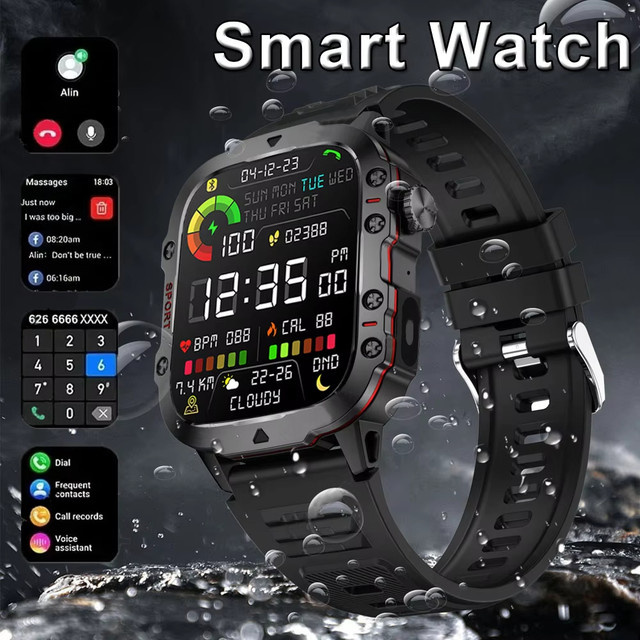 LAXASFIT Smartwatch, Herren, Grün, Silikon, 2,01 Zoll, Bluetooth - Bild 1