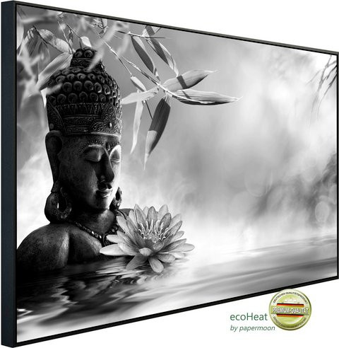 papermoon EcoHeat Infrarotheizung Buddha Figur mit Blume in Bunt mit Matt-Effekt, App-Steuerung und Überhitzungsschutz - Bild 1