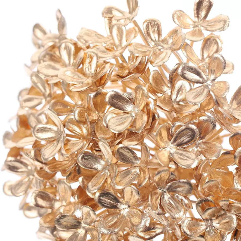 MENGHAO Künstliche Hortensien Blumen Köpfe in Gold für Wohnkultur und Weihnachtsdekoration - Bild 5